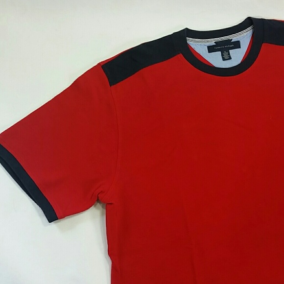Tommy Hilfiger Other - Tommy Hilfiger Shirt XL Red Navy Waffle Weave Tee